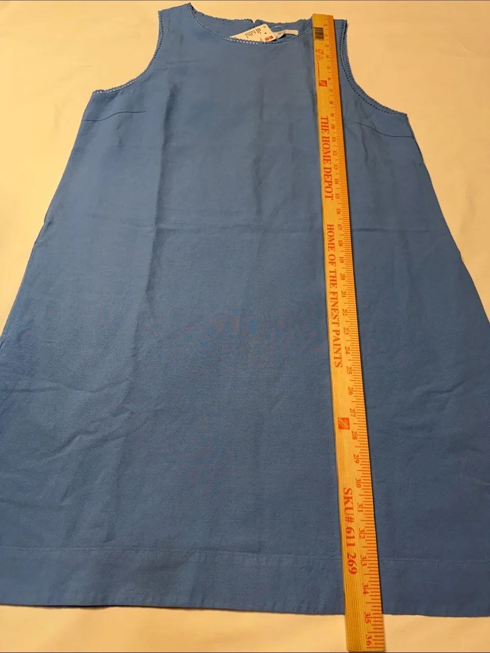 Uniqlo Blue Linen-Blend Mini Dress M NWT - Picture 4 of 8